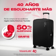 Por la compra de tus audífonos, llévate una maleta de regalo para tus viajes y escapadas